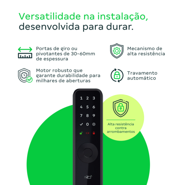 176998-1200-auto MFD 7001 D Fechadura Inteligente de Embutir sem Maçaneta Intelbras