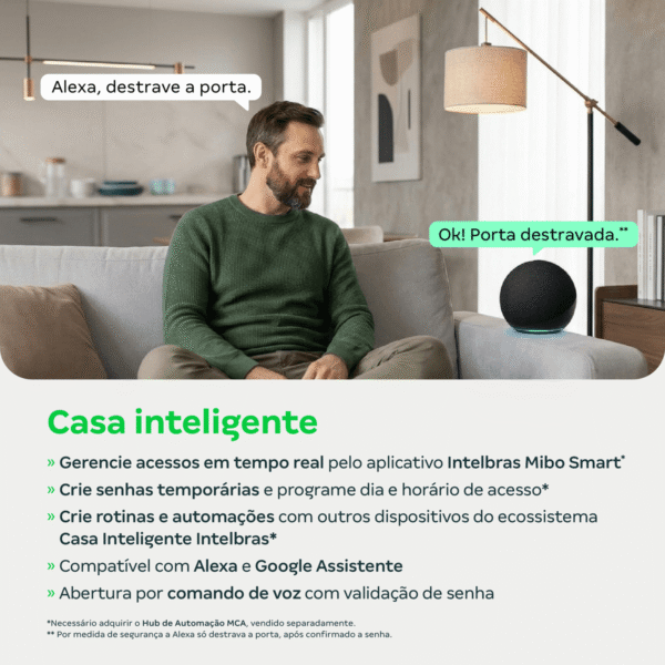 177000-1200-auto MFD 7001 D Fechadura Inteligente de Embutir sem Maçaneta Intelbras